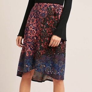 Anthropologie XL Maeve NWT Faux Wrap Floral Skirt Feminine Boho Cottagecore